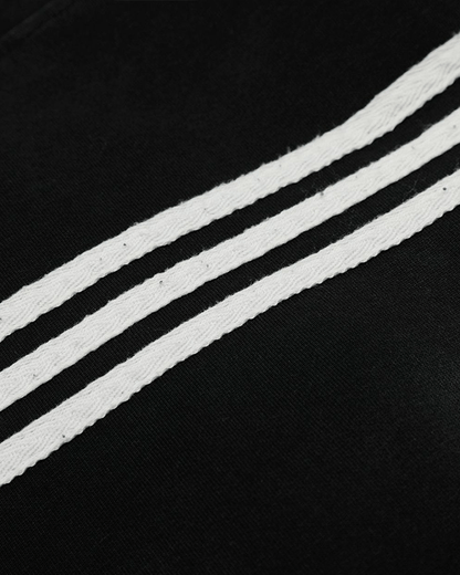 90s Graphic Hoodie with Zipper and Stripes