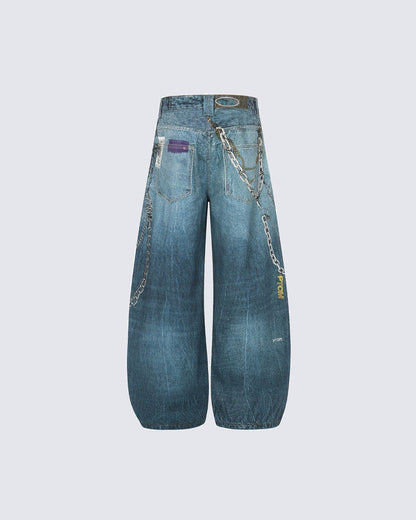Spring New Street Style Wide Leg Denim Pants