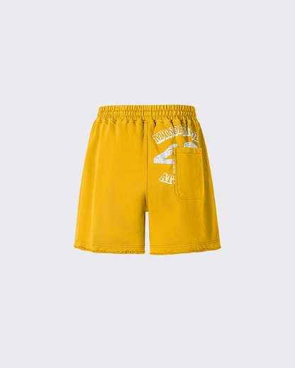 Vintage Logo Print Cotton Shorts